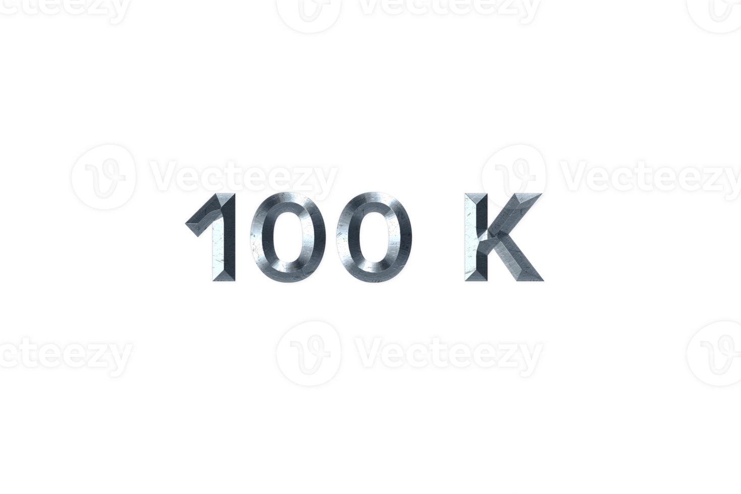 100 k subscribers celebration greeting Number with grey metal design png