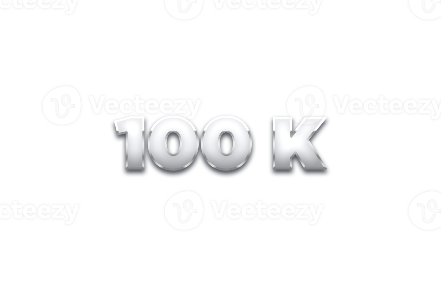 100 k subscribers celebration greeting Number with metal design png