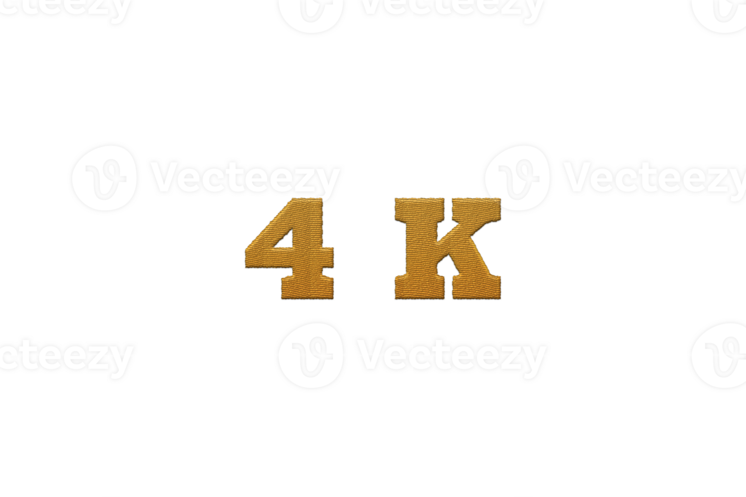 4 k subscribers celebration greeting Number with embroidery design png