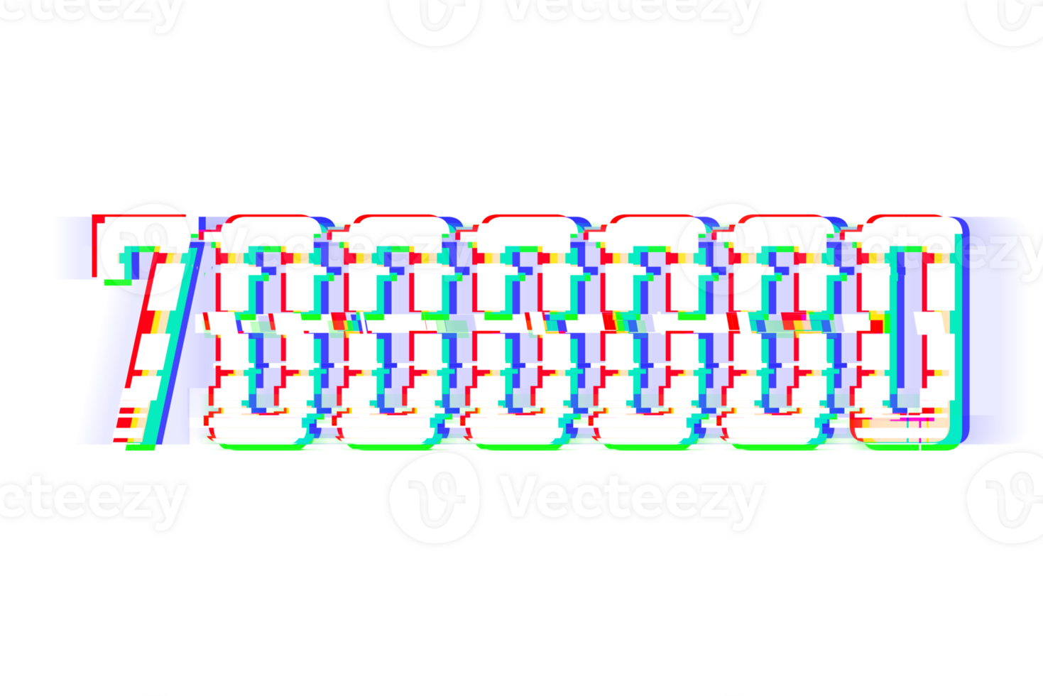 7000000 subscribers celebration greeting Number with glitch design png
