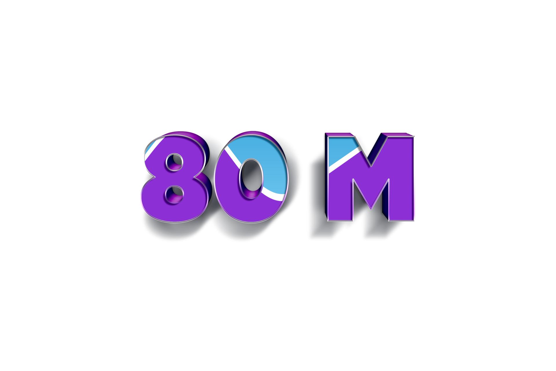 80 Million Subscribers Celebration Greeting Number With Blue Purple 80 Million Subscribers Celebration Greeting Number With Blue Purple