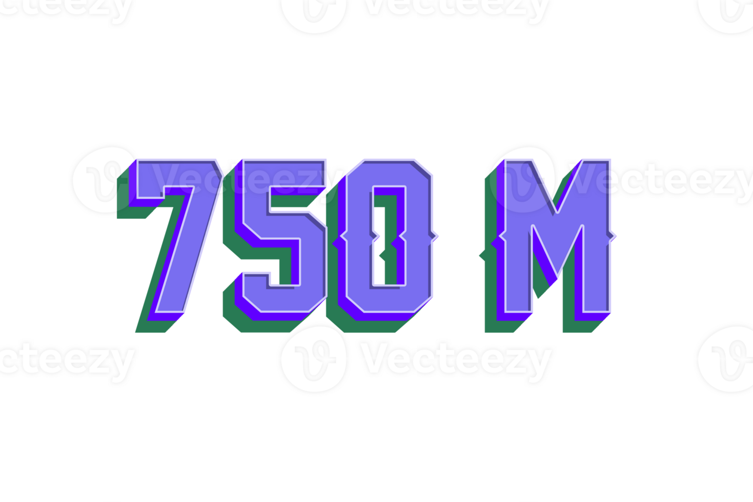 750 million subscribers celebration greeting Number with vintage design png