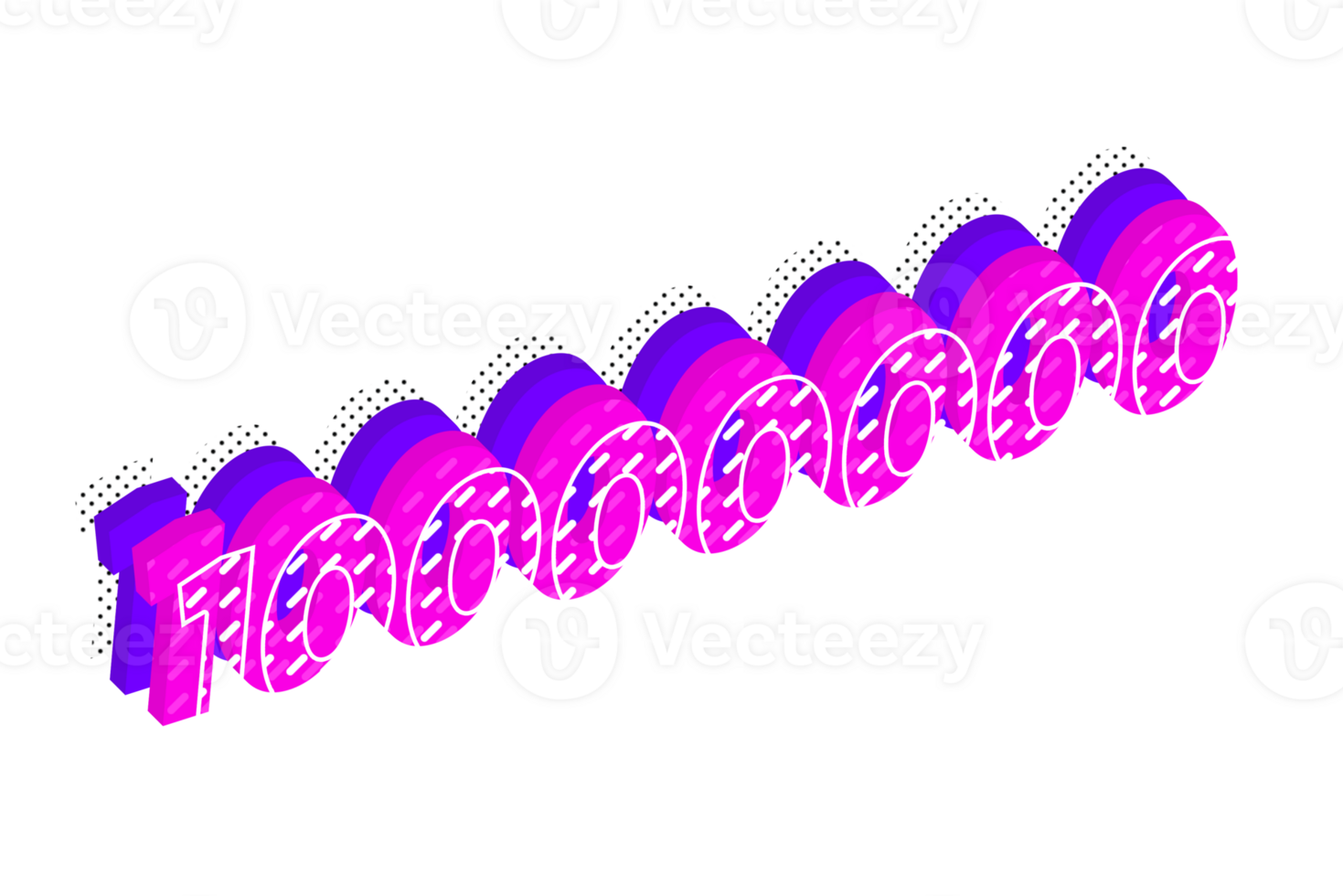 10000000 subscribers celebration greeting Number with multi layer design png