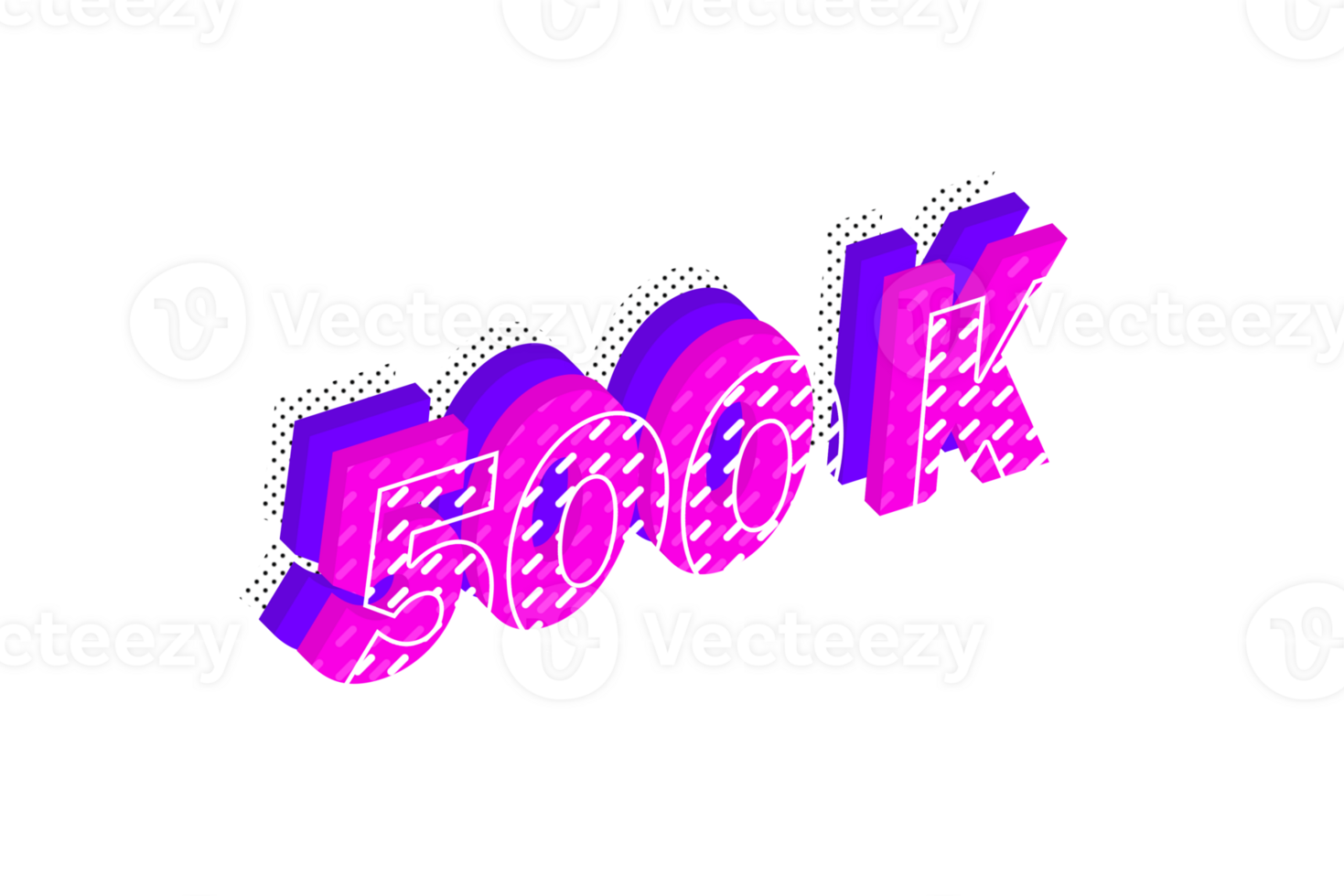 500 k subscribers celebration greeting Number with multi layer design png