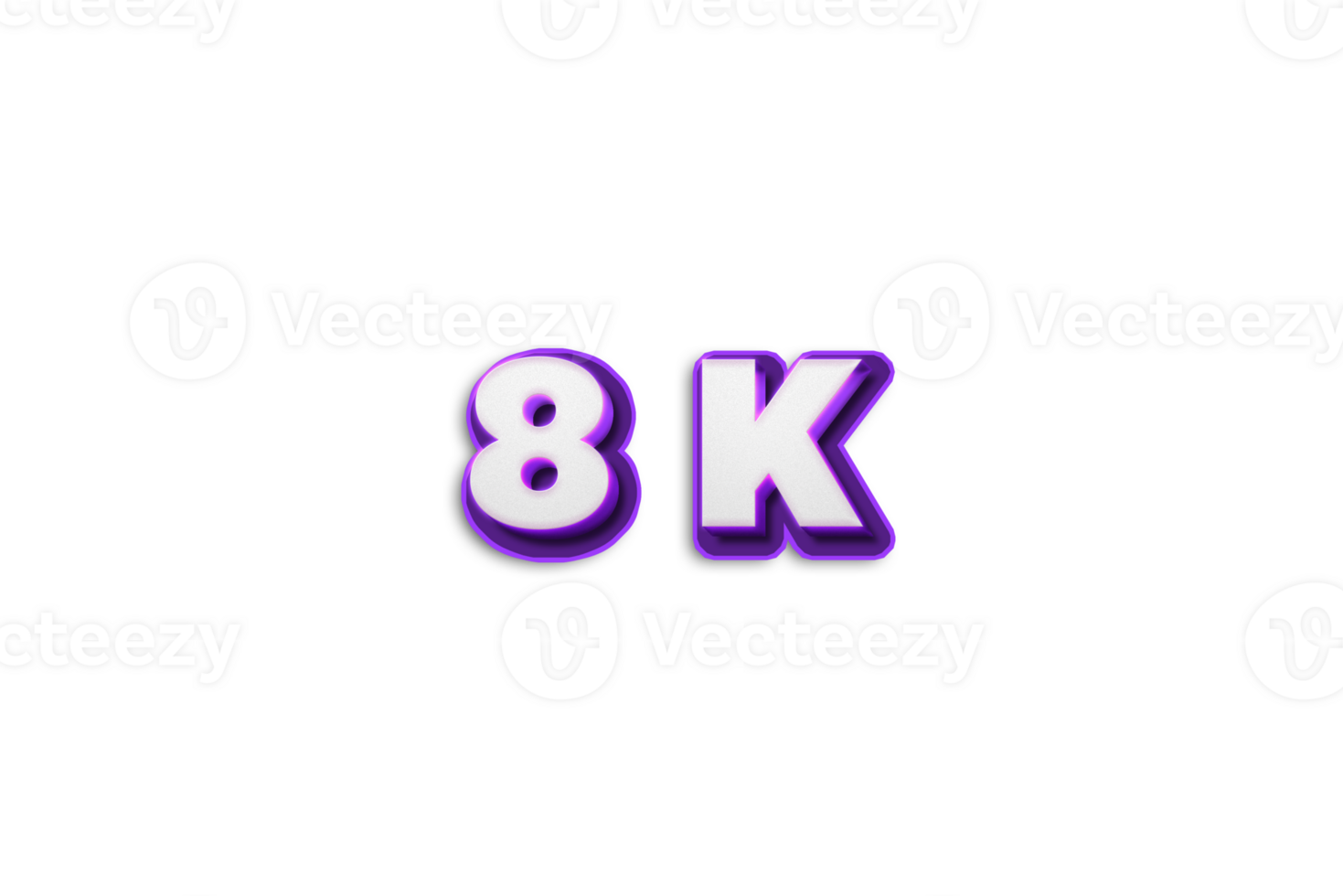 8 K subscribers celebration greeting Number with purple 3d design png