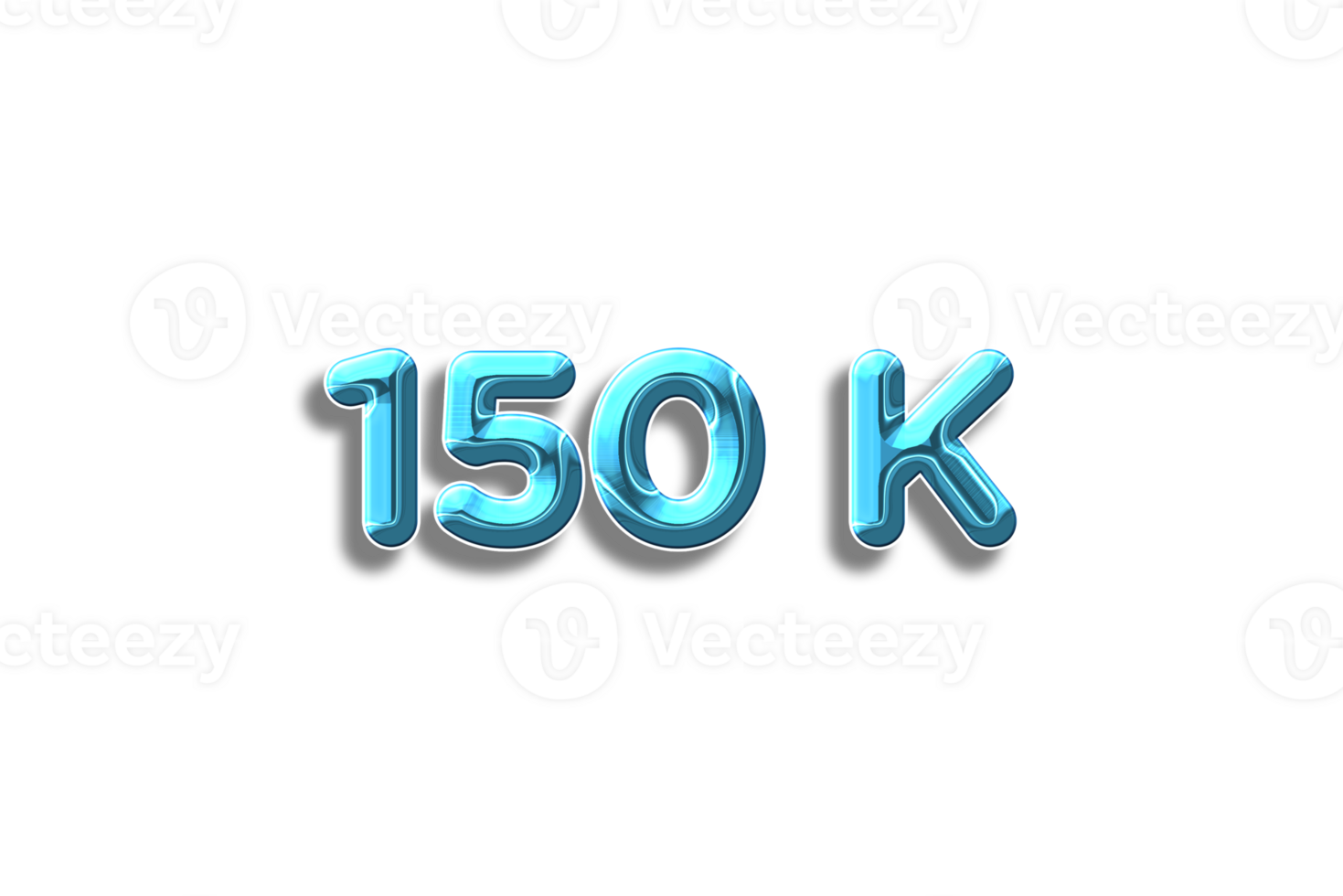 150 k subscribers celebration greeting Number with plastic design png