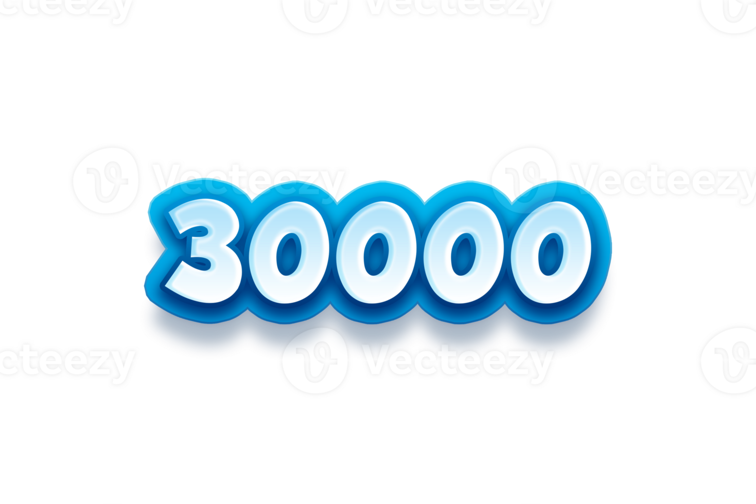 30000 subscribers celebration greeting Number with modren blue design png