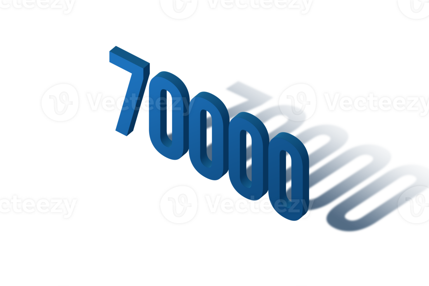 70000 subscribers celebration greeting Number with isomatric design png