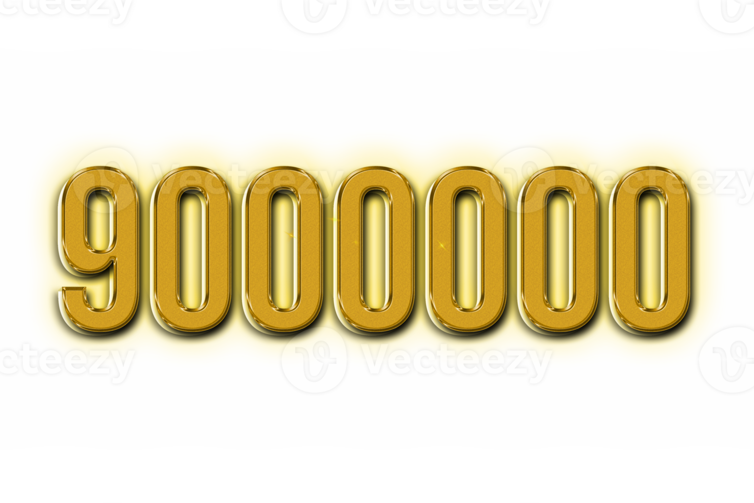 9000000 subscribers celebration greeting Number with golden design png