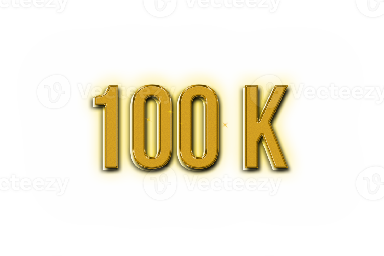 100 k subscribers celebration greeting Number with golden design png