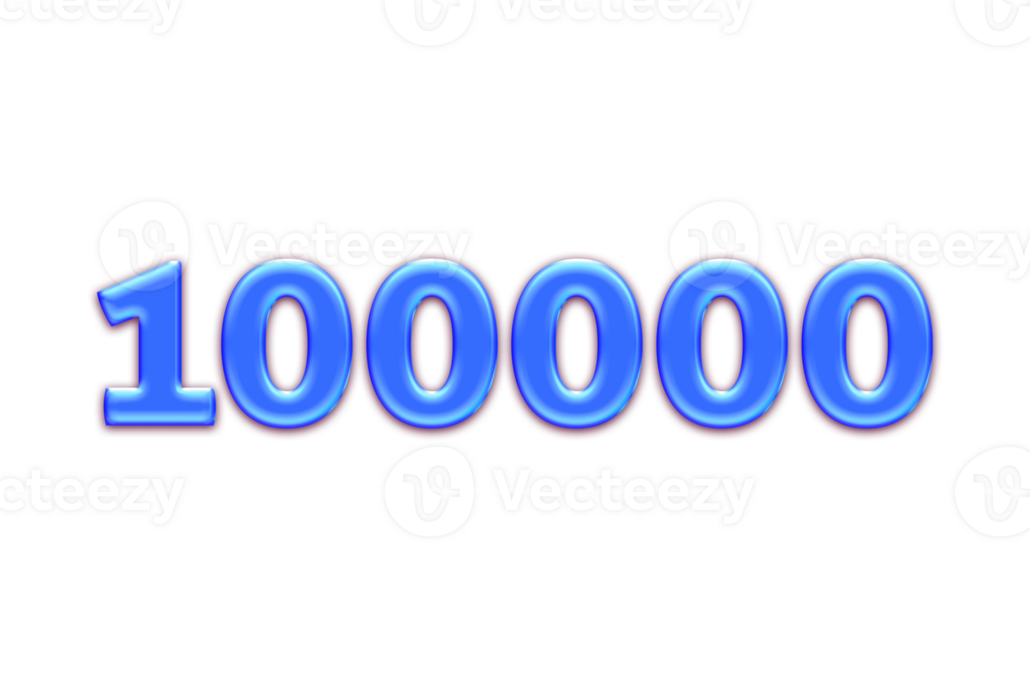 100000 subscribers celebration greeting Number with blue glosse design png