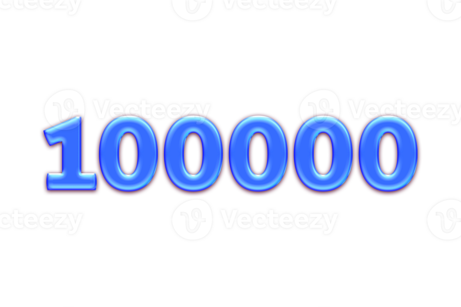 100000 suscriptores celebracion saludo número con azul brillo diseño png