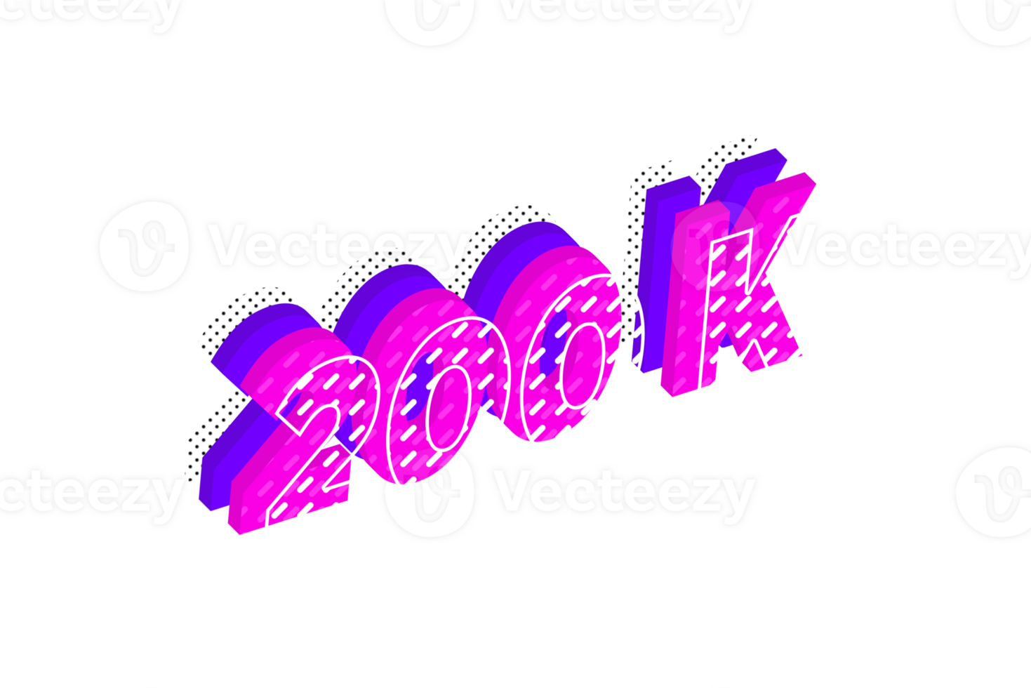 200 million subscribers celebration greeting Number with multi layer design png