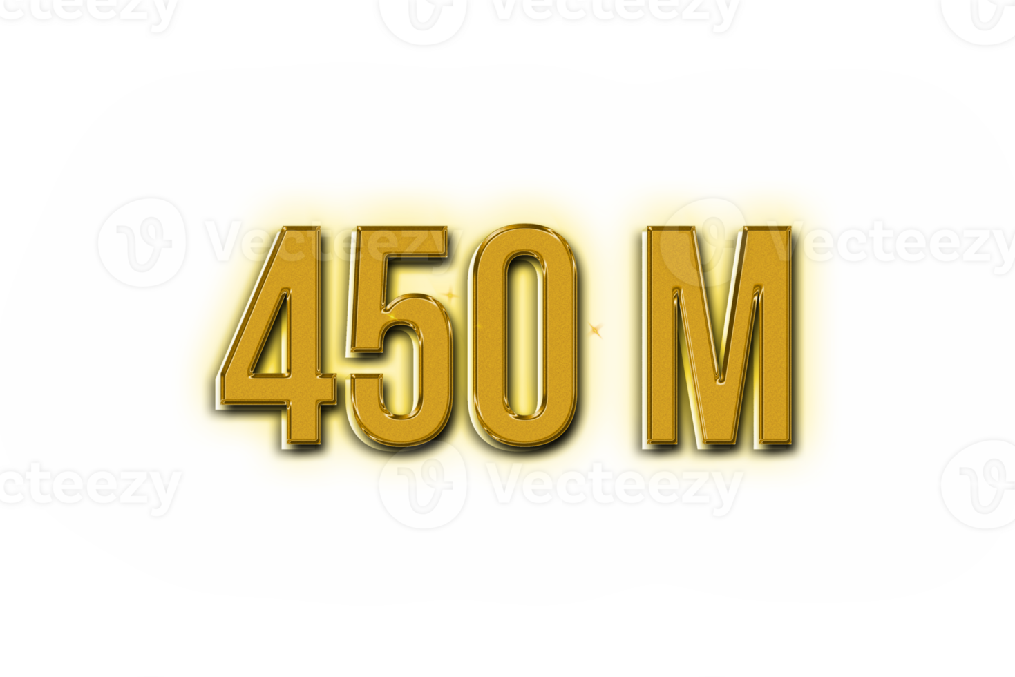 450 million subscribers celebration greeting Number with golden design png