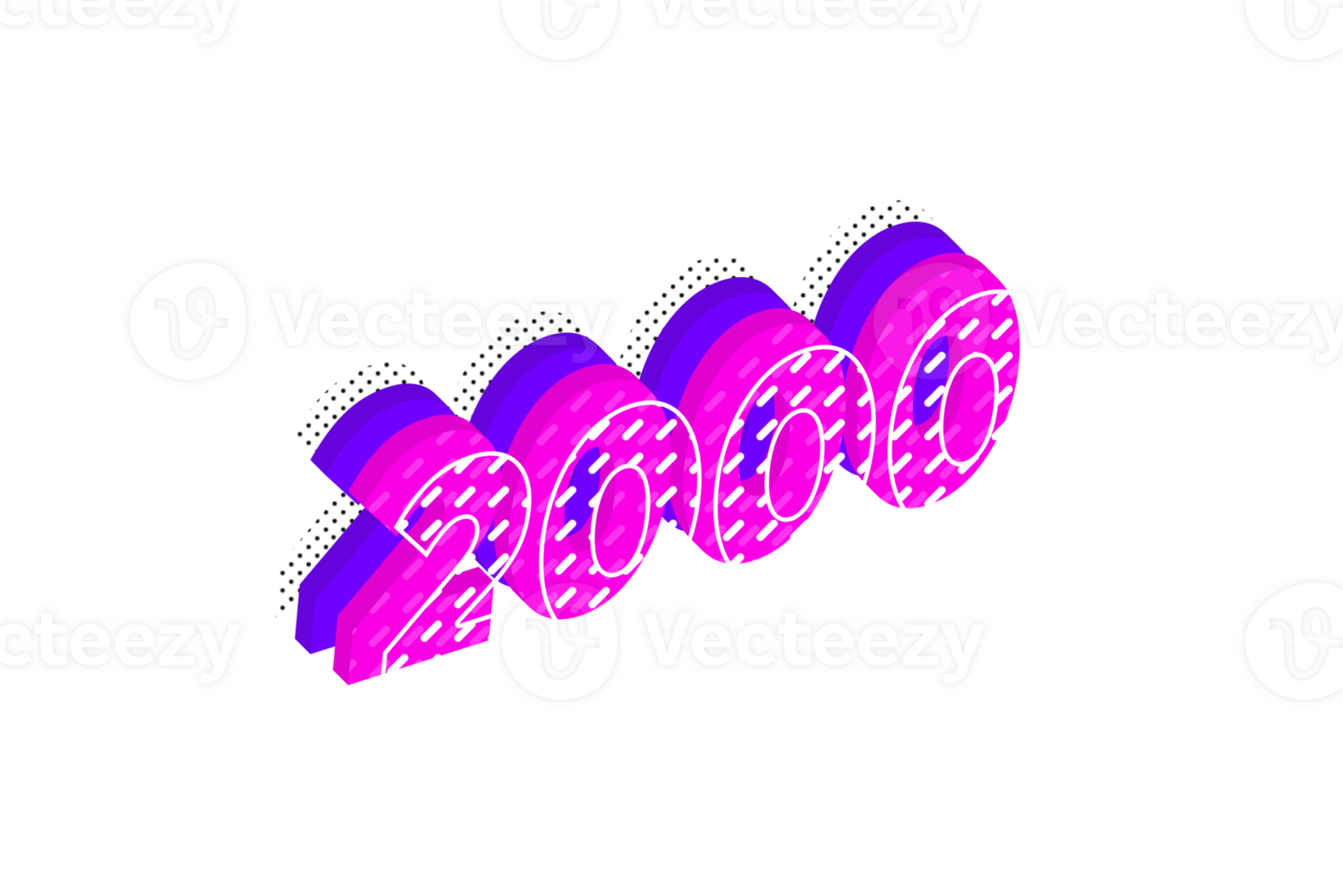 2000 subscribers celebration greeting Number with multi layer design png