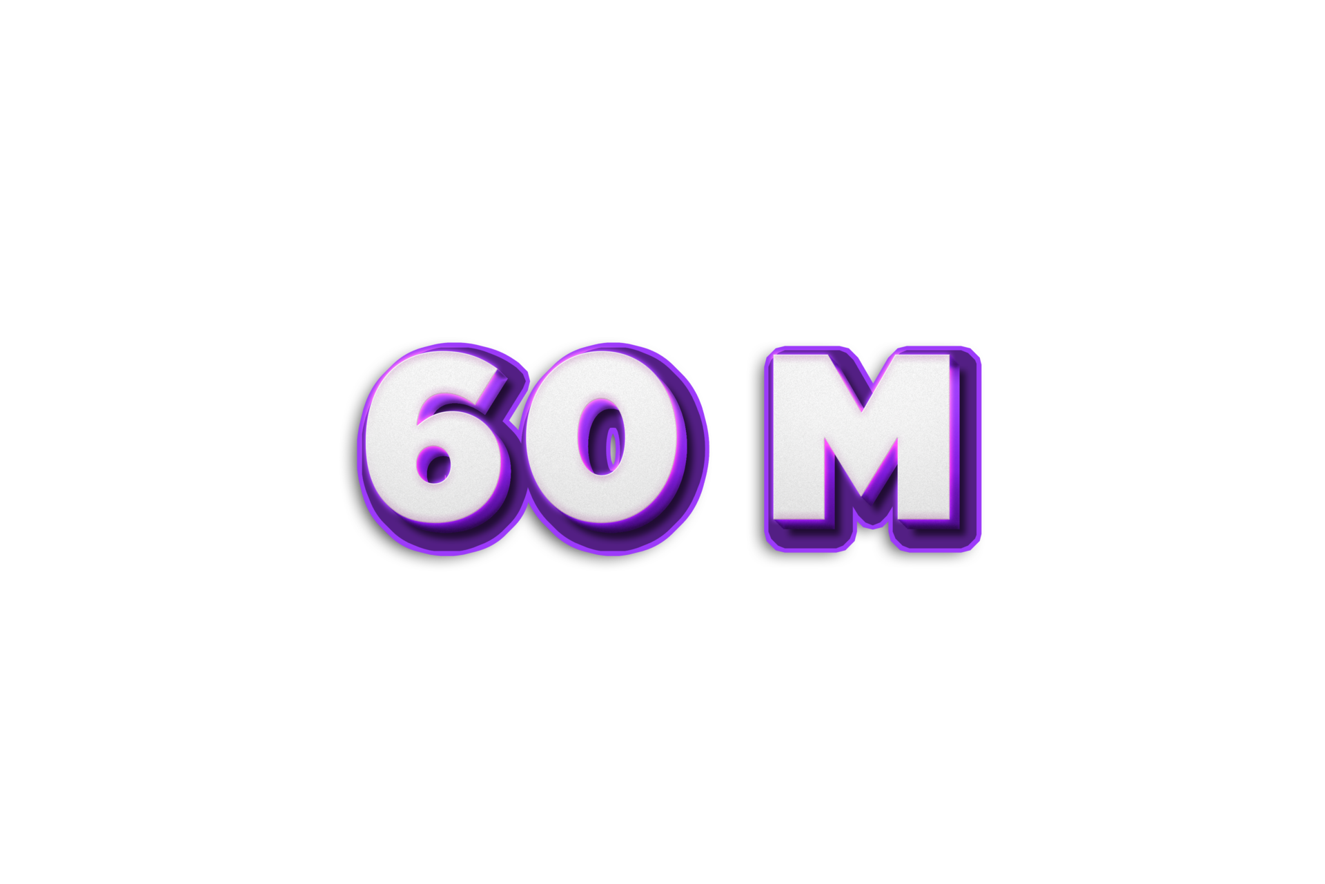 60 million subscribers celebration greeting Number with purple 3d design  23672816 PNG