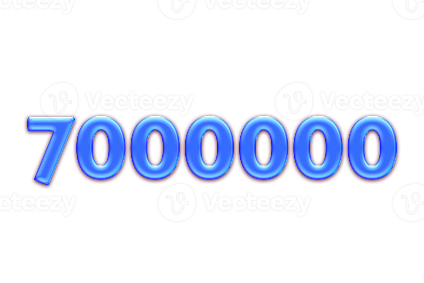 7000000 subscribers celebration greeting Number with blue glossi design png