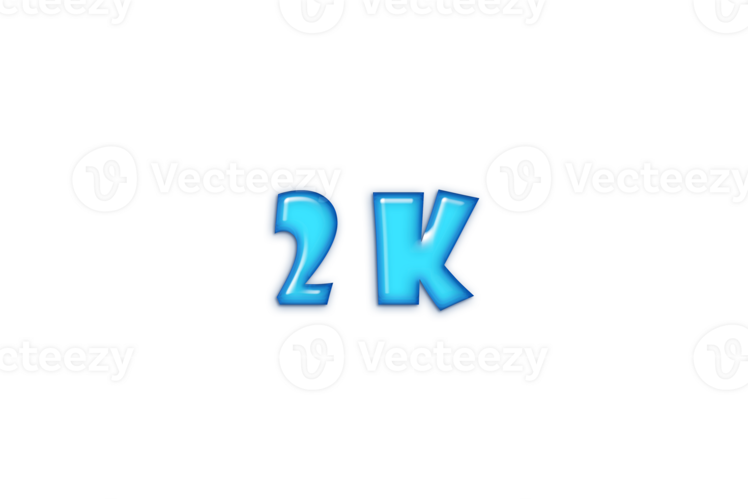 2 k subscribers celebration greeting Number with blue glossi design png