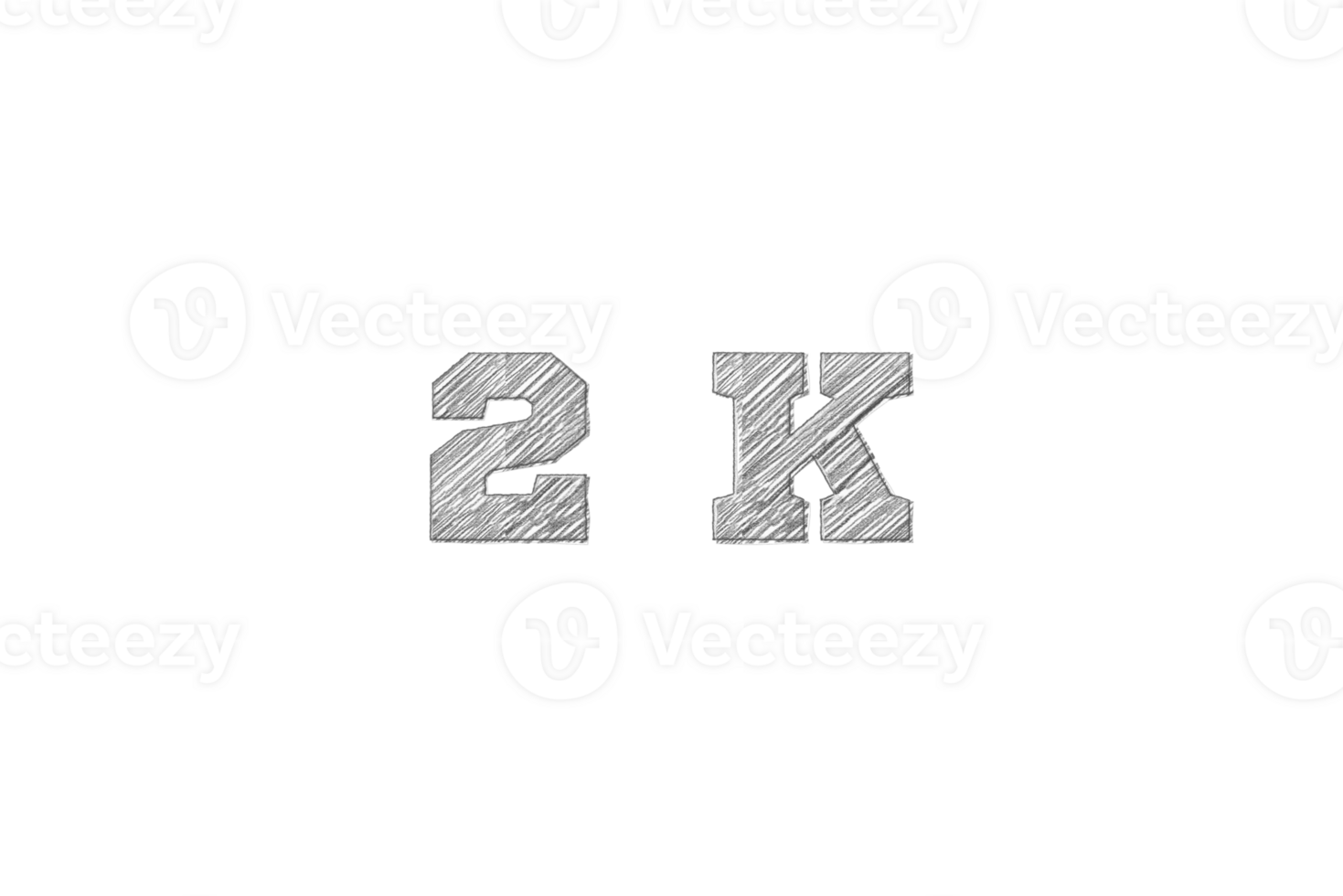 2 k subscribers celebration greeting Number with pencil sketch design png