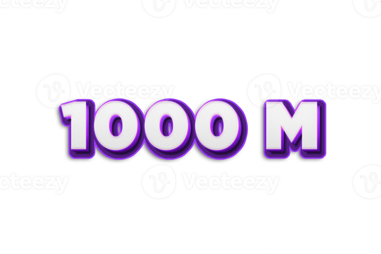 1000 million subscribers celebration greeting Number with purple 3d design png