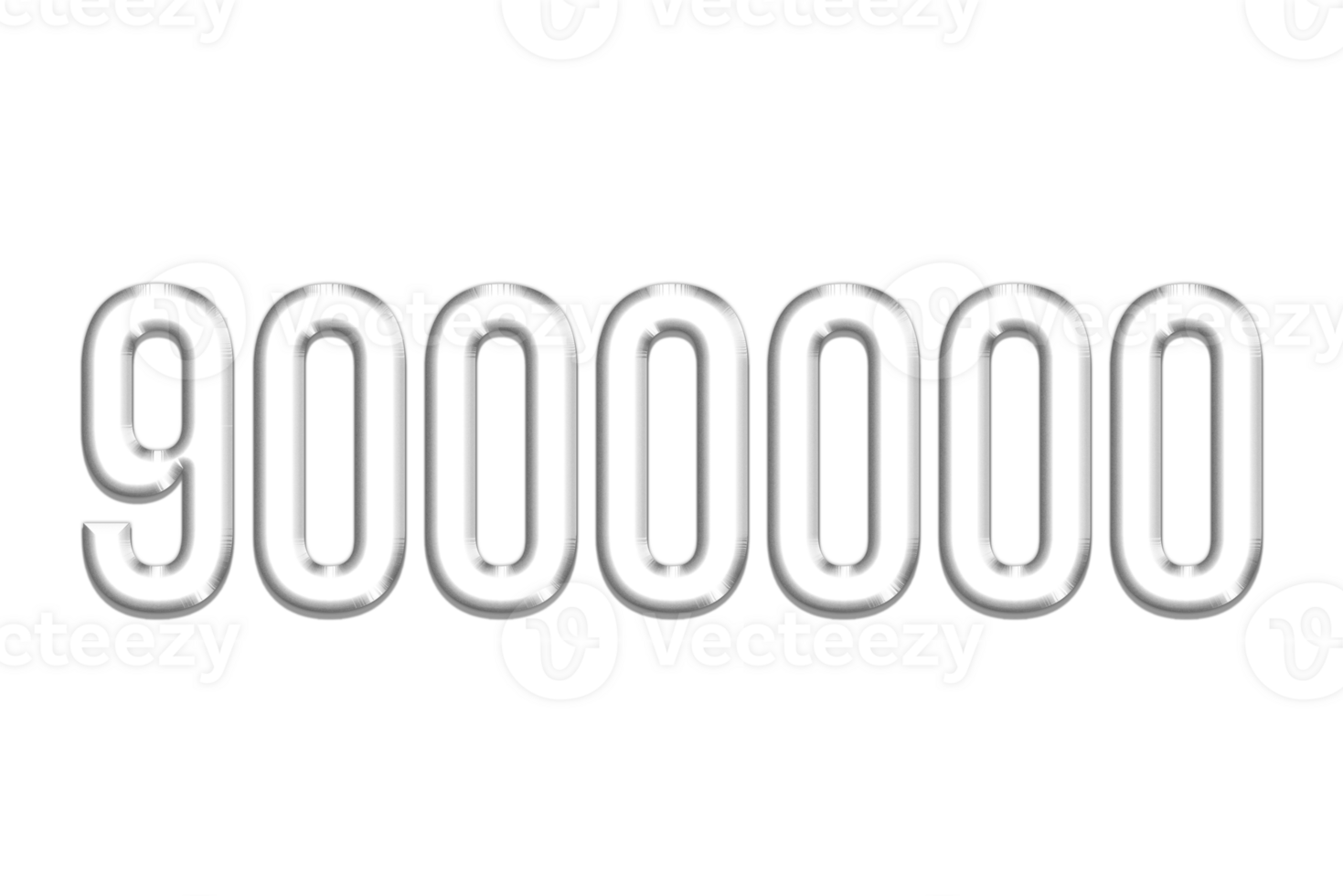 9000000 subscribers celebration greeting Number with silver design png