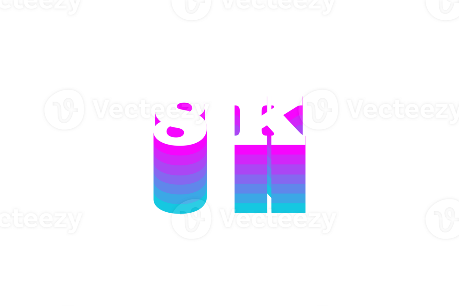 8 k subscribers celebration greeting Number with multi color design png