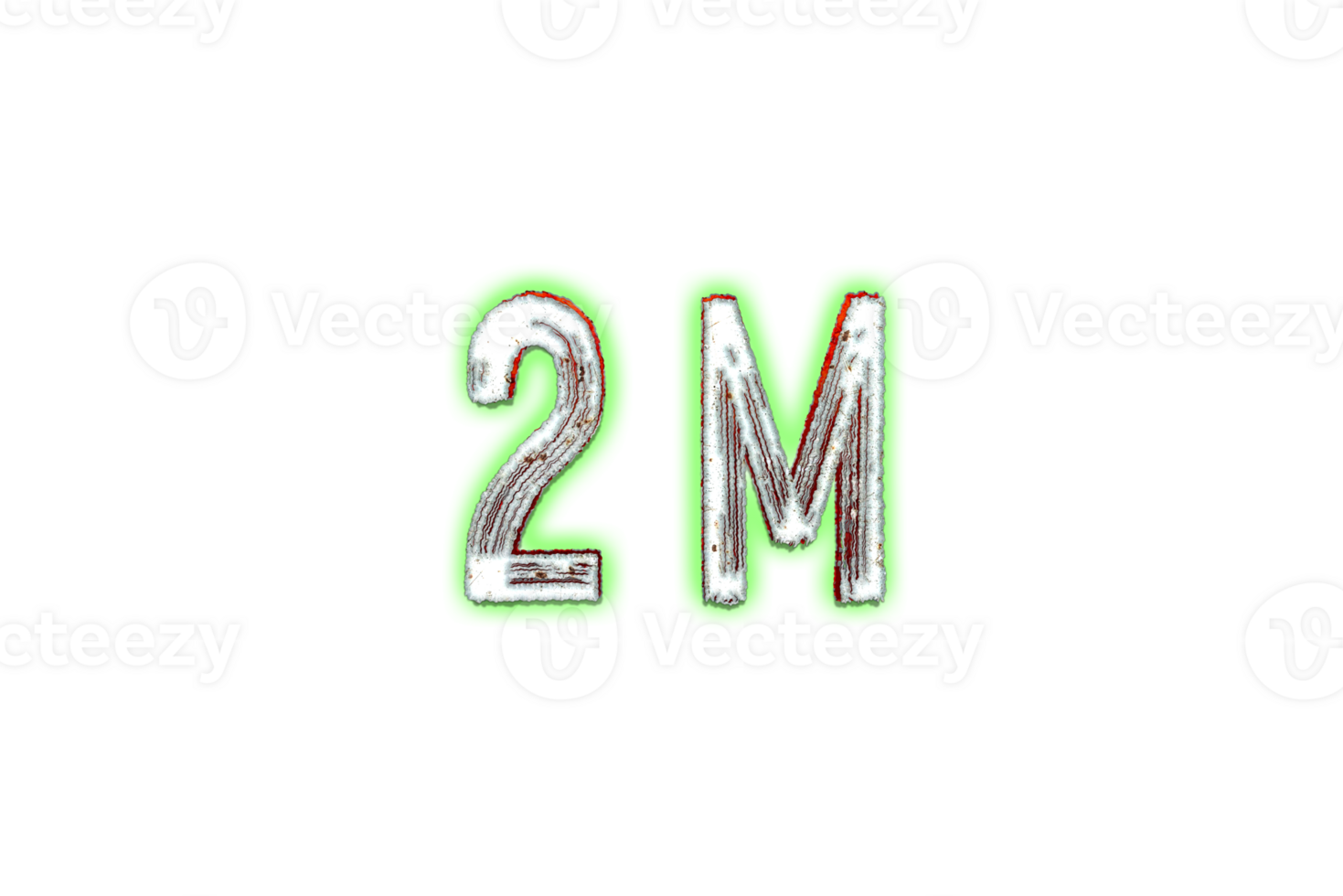2 million subscribers celebration greeting Number with horror design png