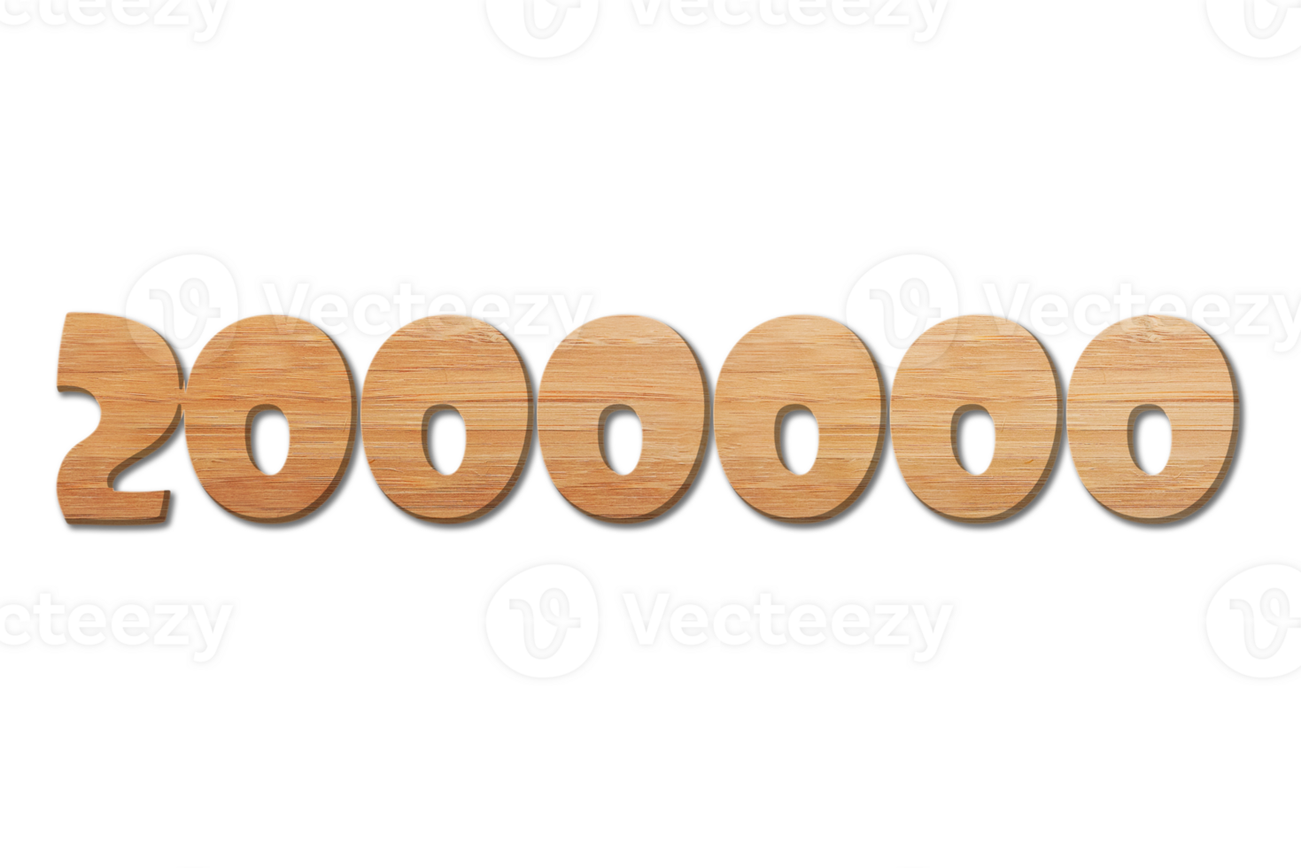2000000 subscribers celebration greeting Number with wood design png