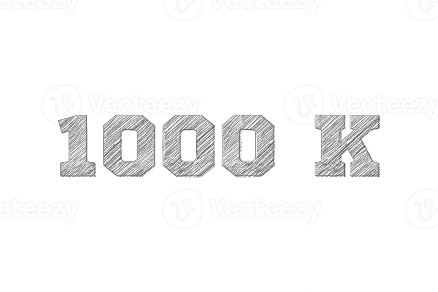 1000 k subscribers celebration greeting Number with pencil sketch design png
