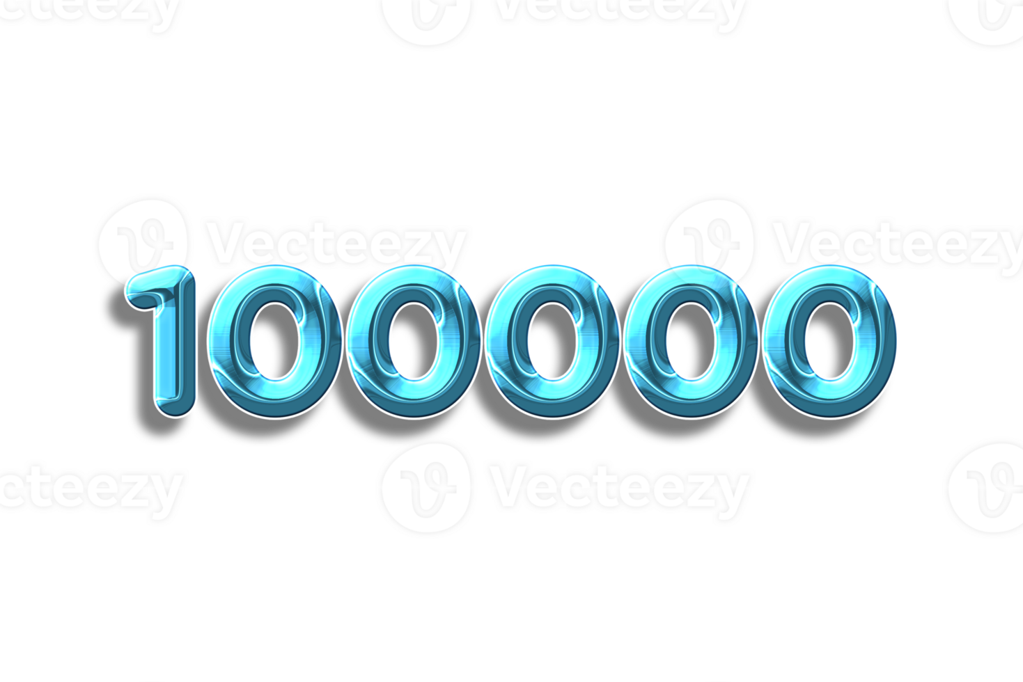 100000 subscribers celebration greeting Number with plastic design png