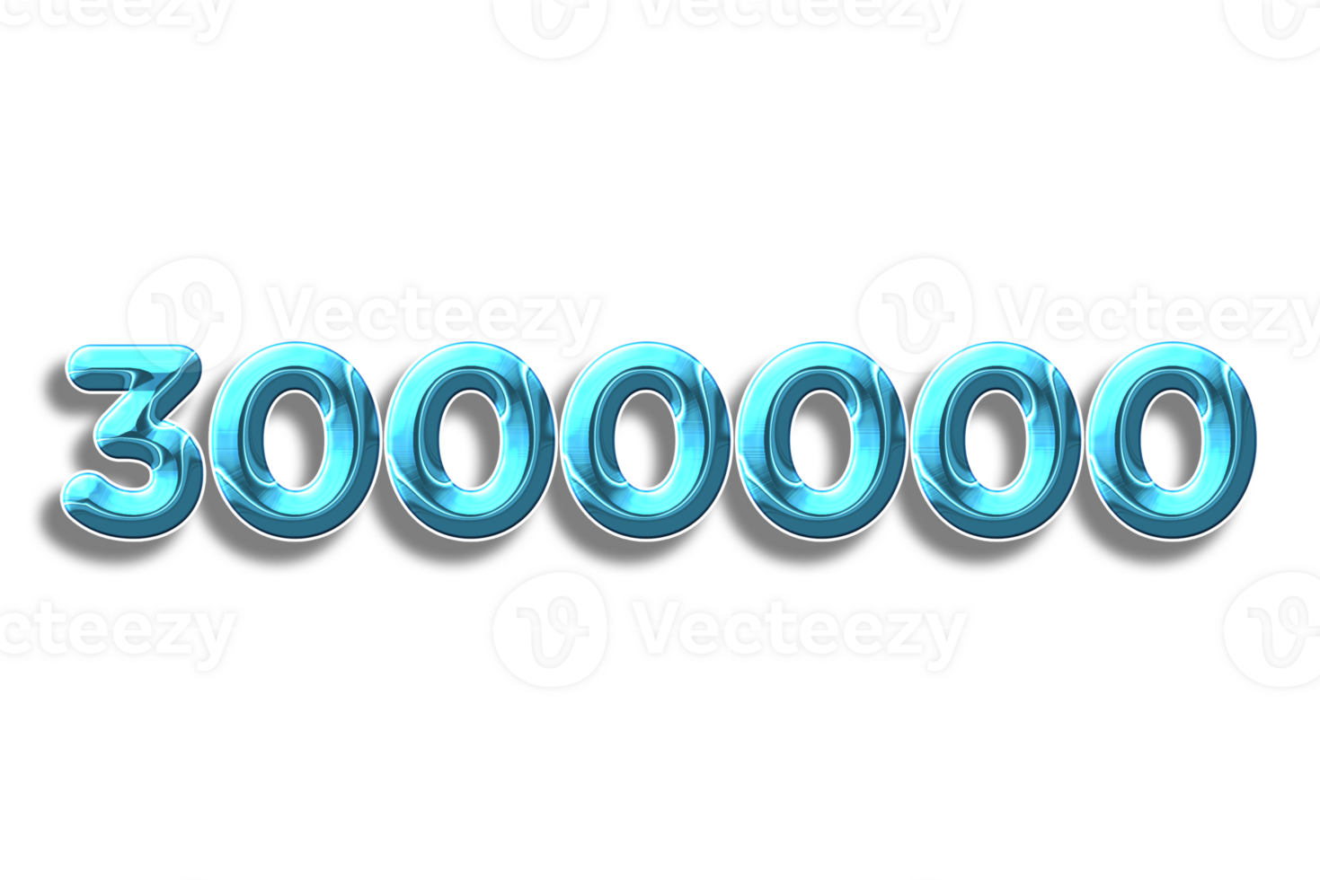 3000000 subscribers celebration greeting Number with plastic design png