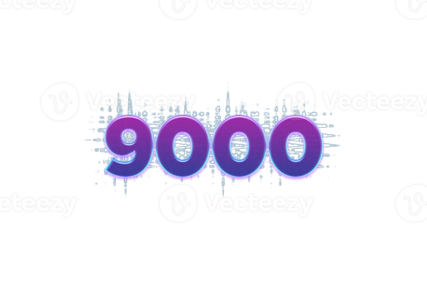 9000 suscriptores celebracion saludo número con púrpura brillante diseño png