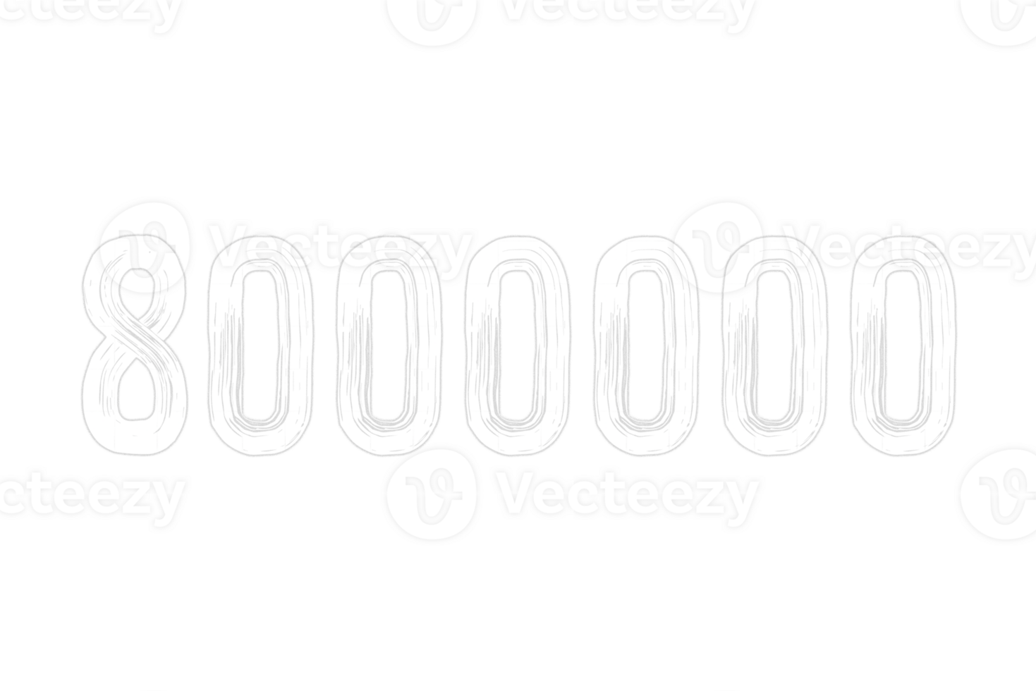 8000000 subscribers celebration greeting Number with chalk design png