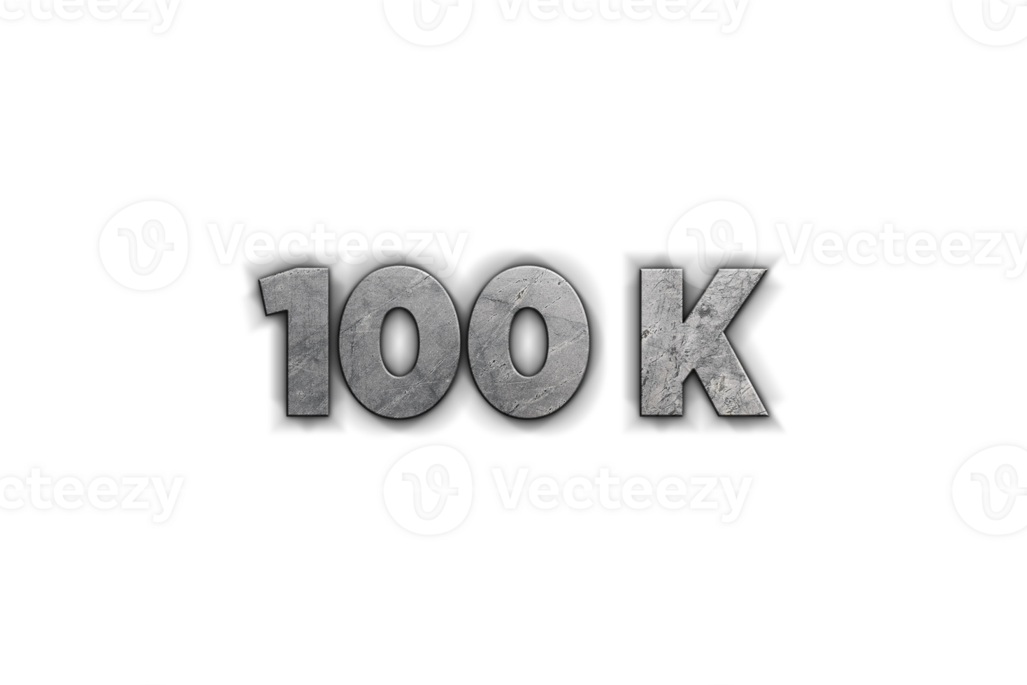 100 k subscribers celebration greeting Number with concrete design png