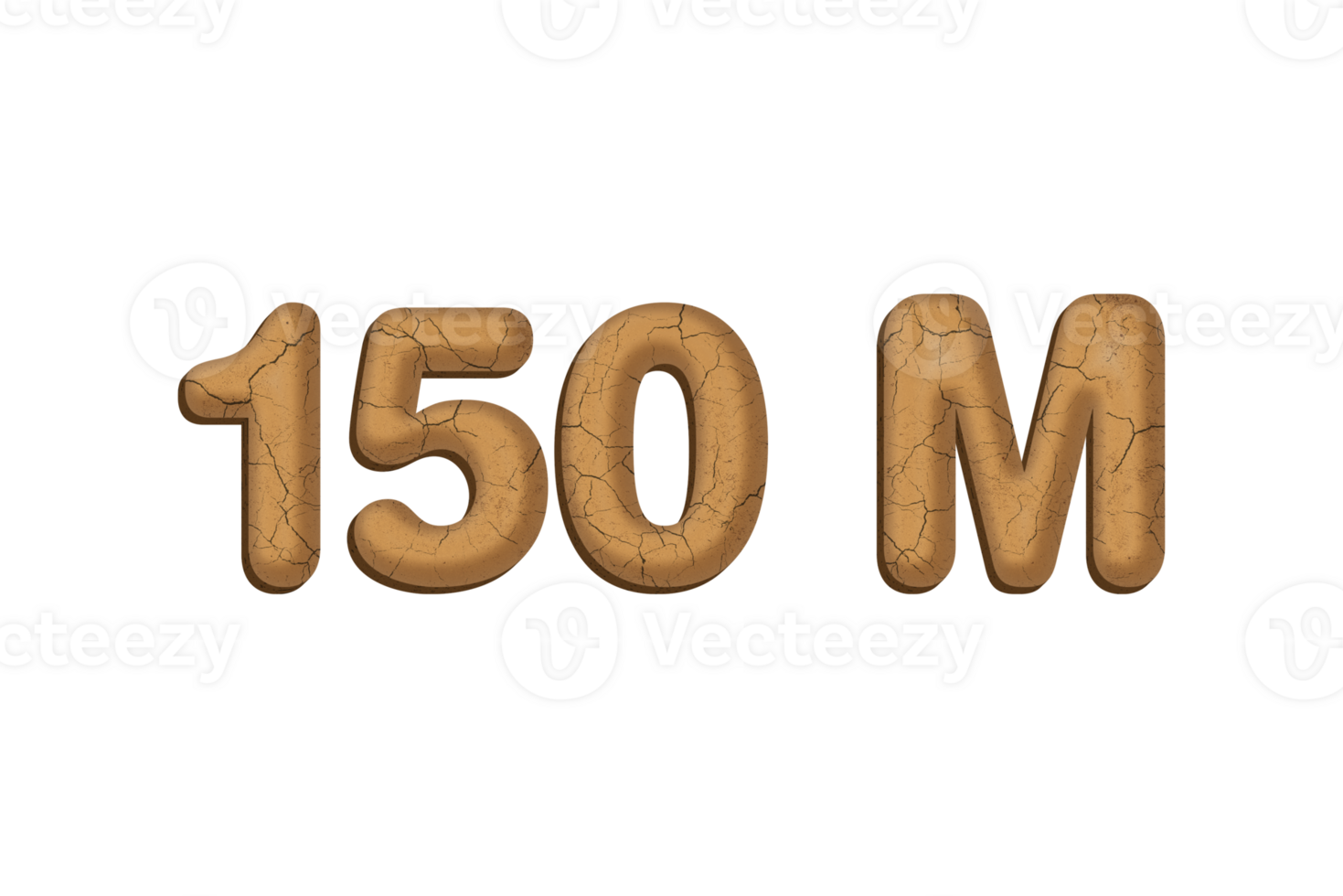 150 million subscribers celebration greeting Number with mud design png