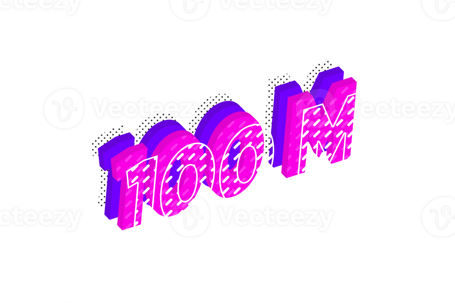 100 million subscribers celebration greeting Number with multi layer design png