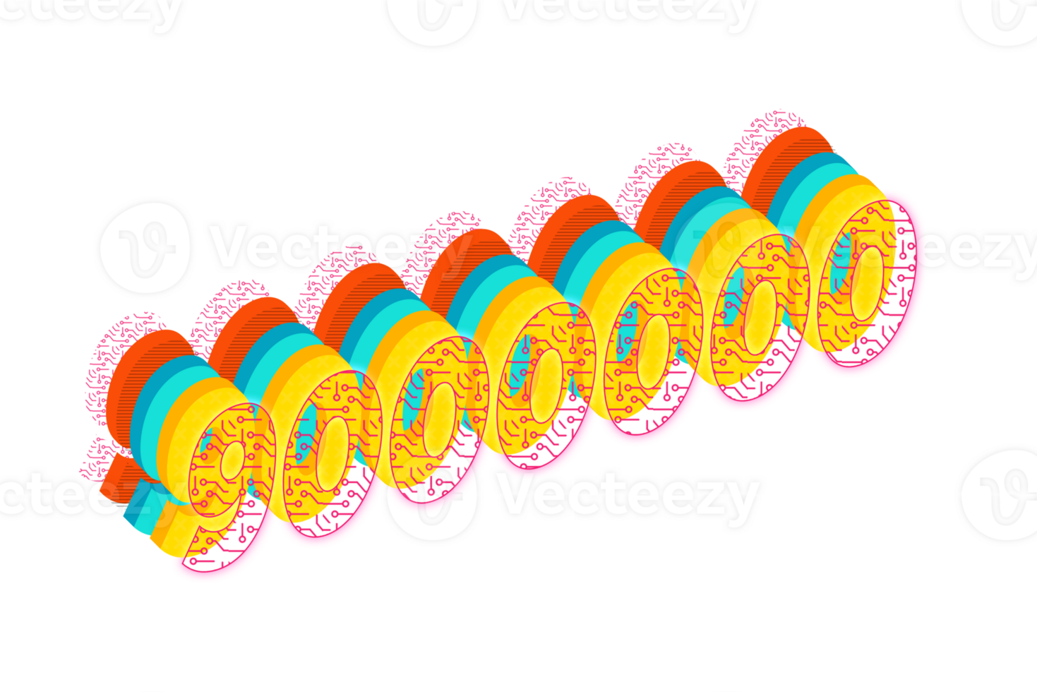 9000000 subscribers celebration greeting Number with tech design png