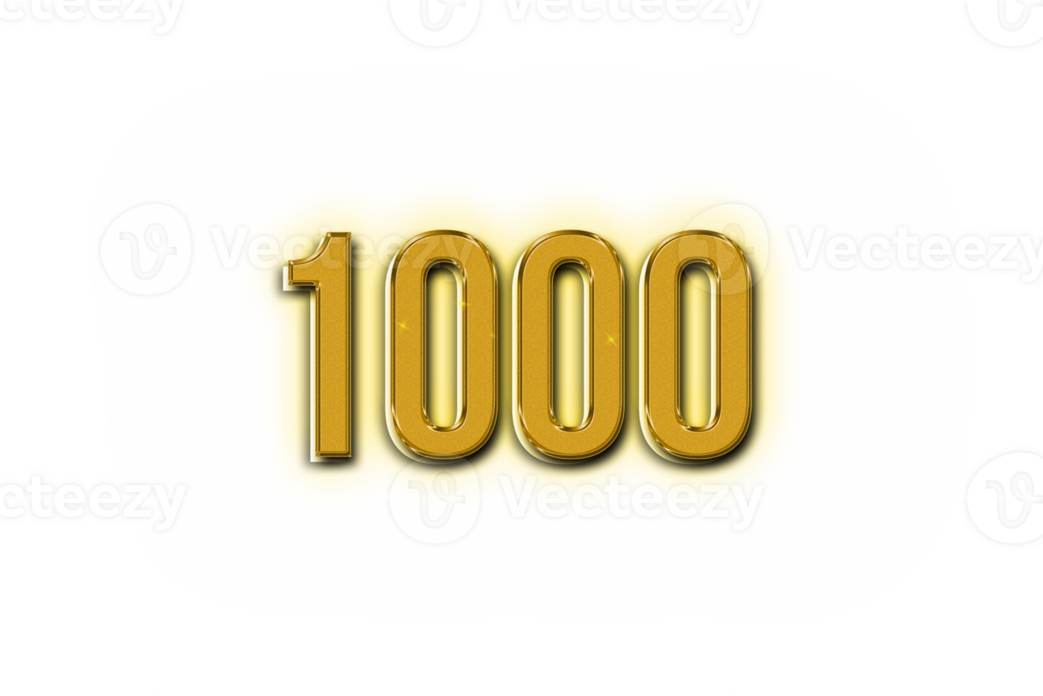 1000 subscribers celebration greeting Number with golden design png
