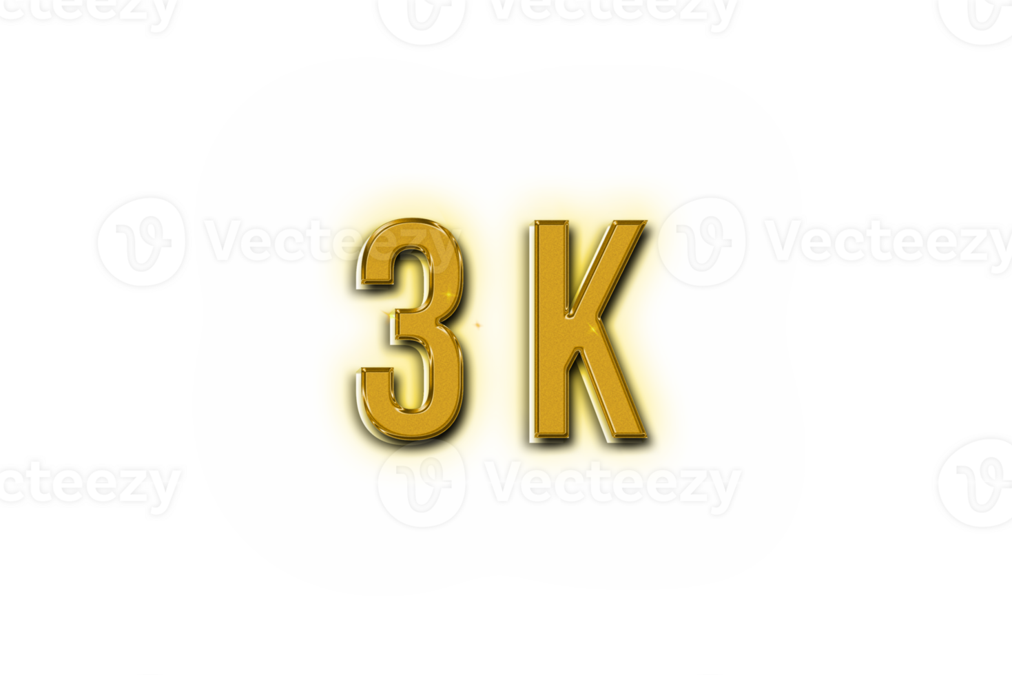 3 k subscribers celebration greeting Number with golden design png