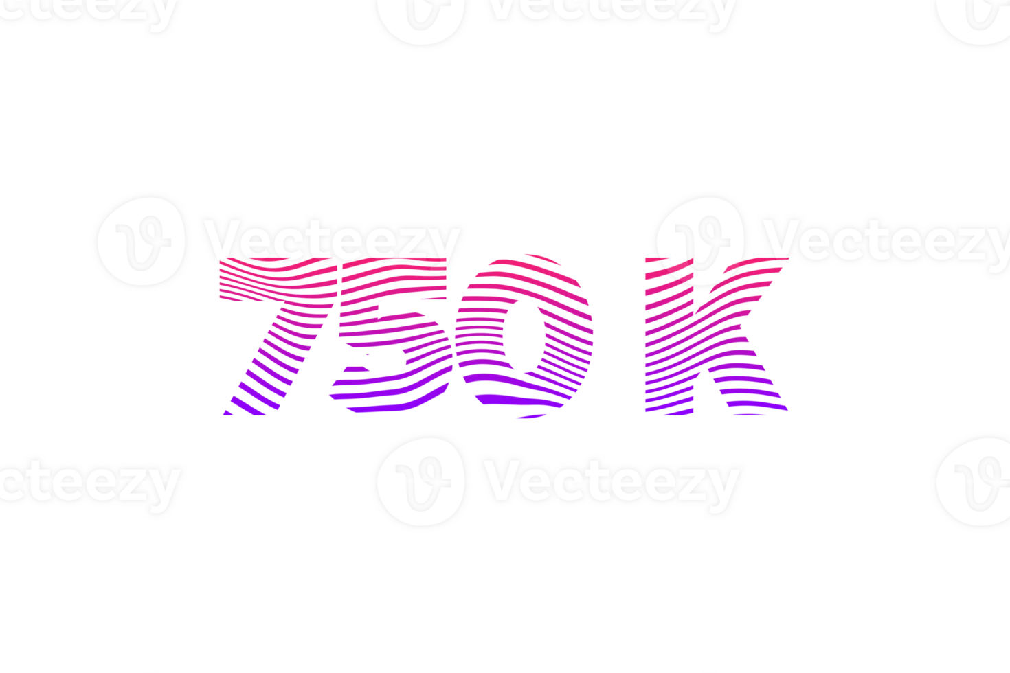 750 k suscriptores celebracion saludo número con olas diseño png