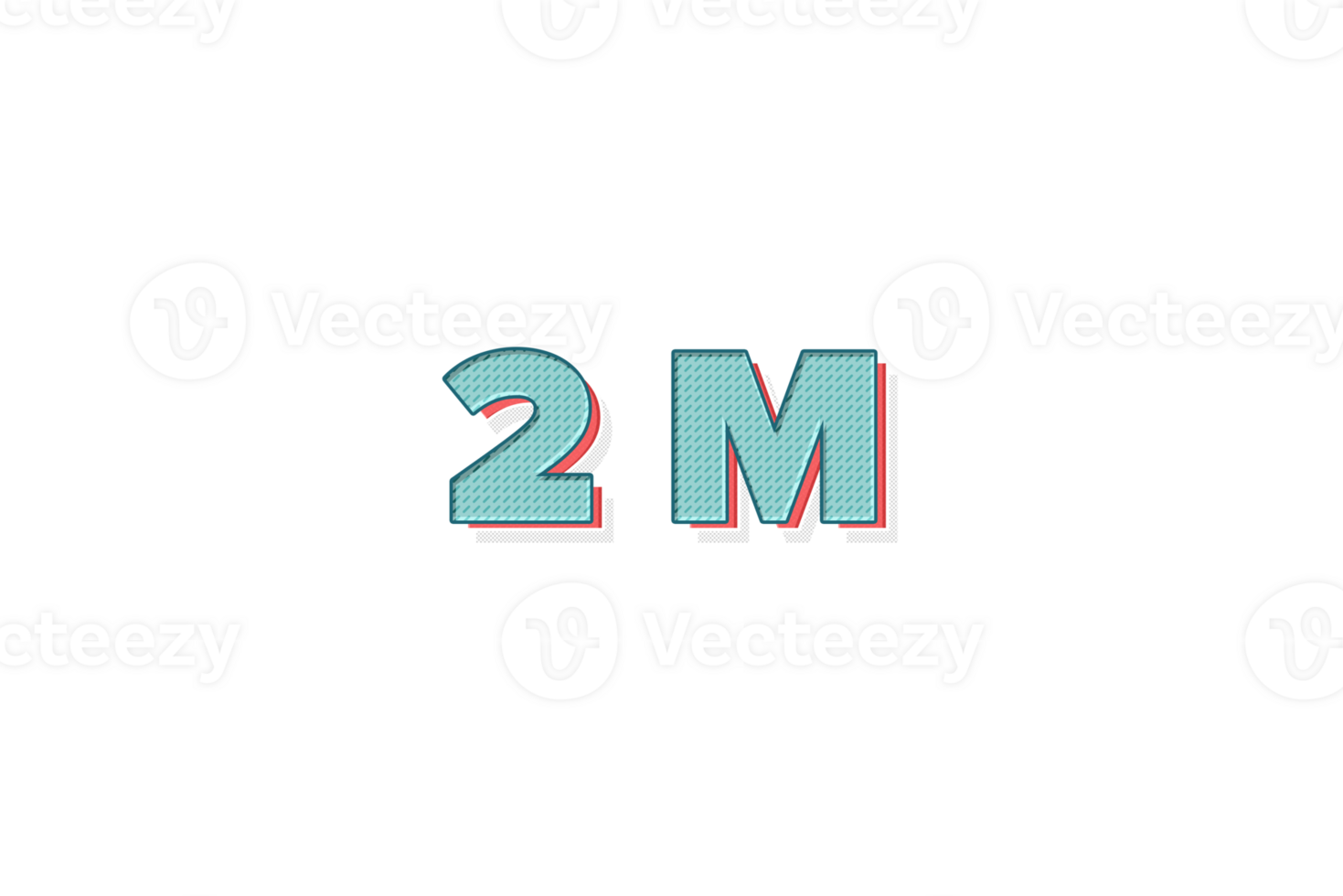 2 million subscribers celebration greeting Number with unique design png
