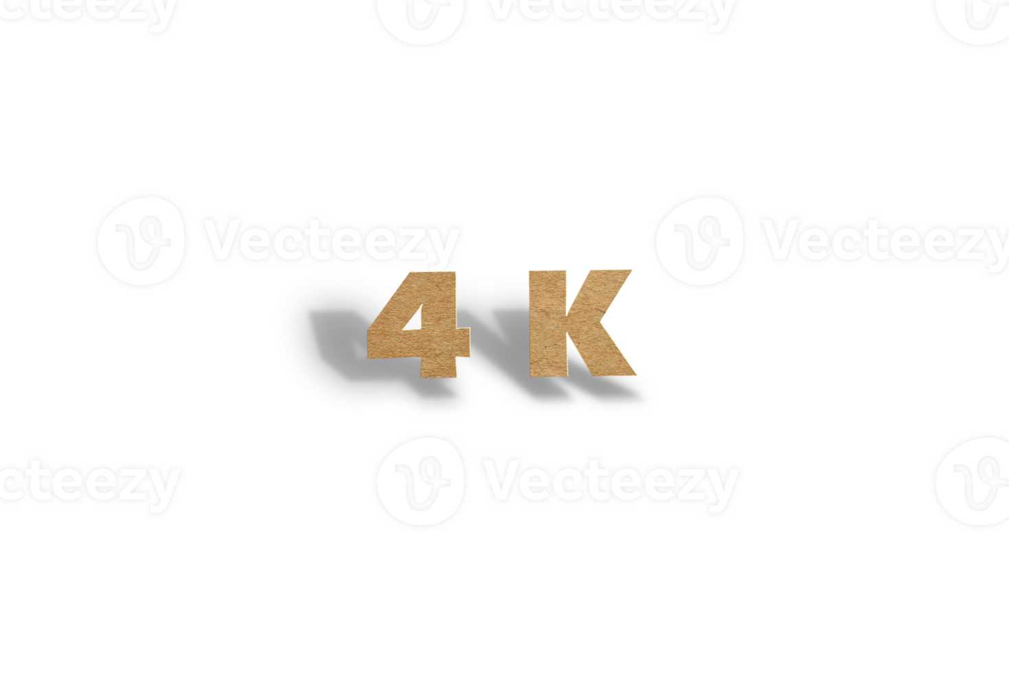 4 k subscribers celebration greeting Number with hard card cutted design png