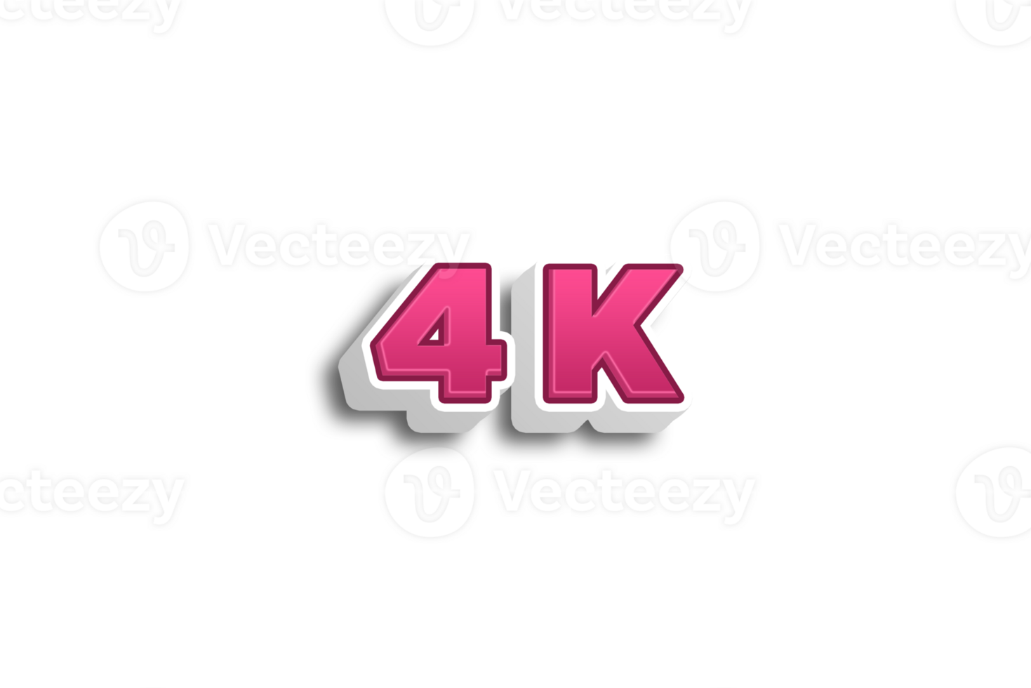 4 k subscribers celebration greeting Number with pink 3d design png