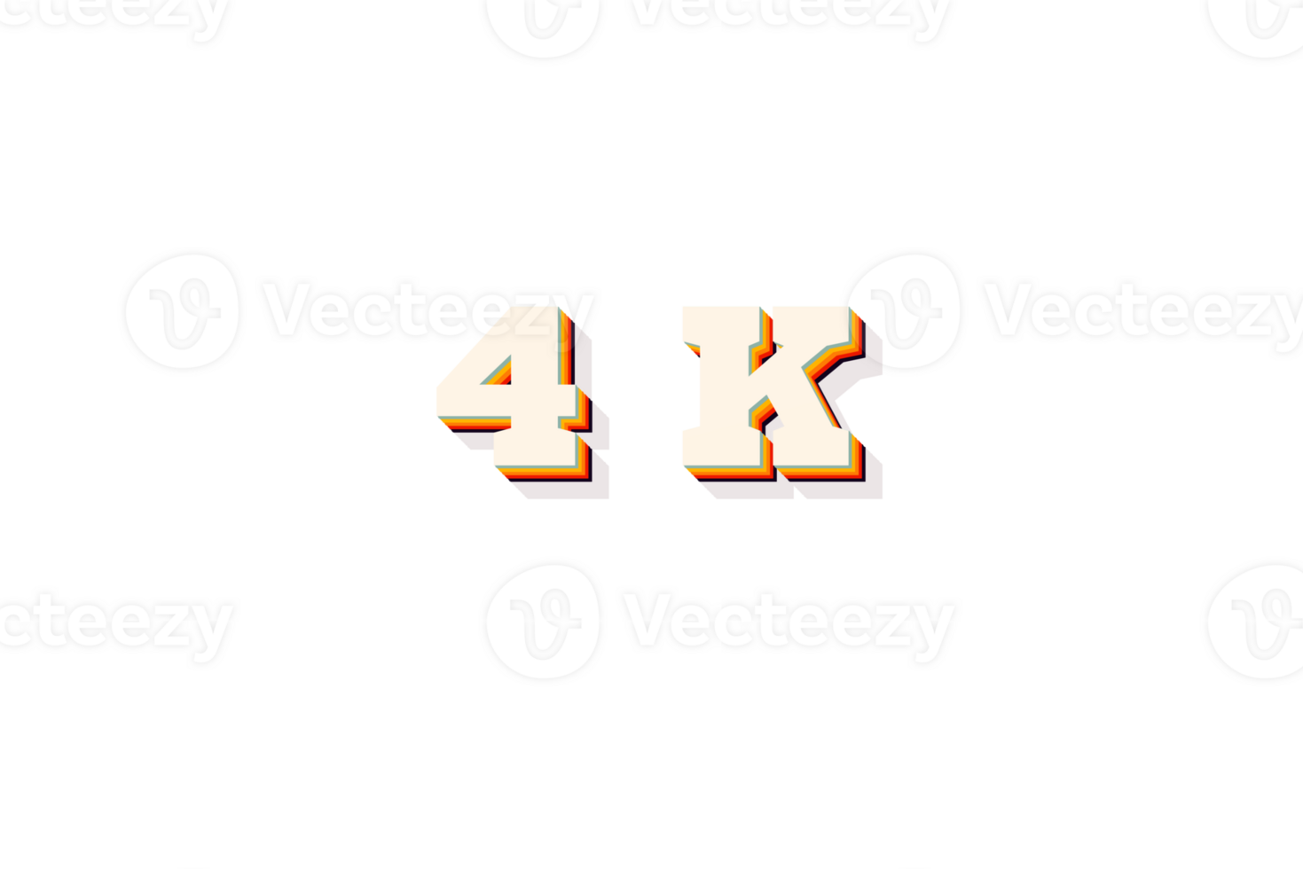 4 k subscribers celebration greeting Number with retro 2 design png