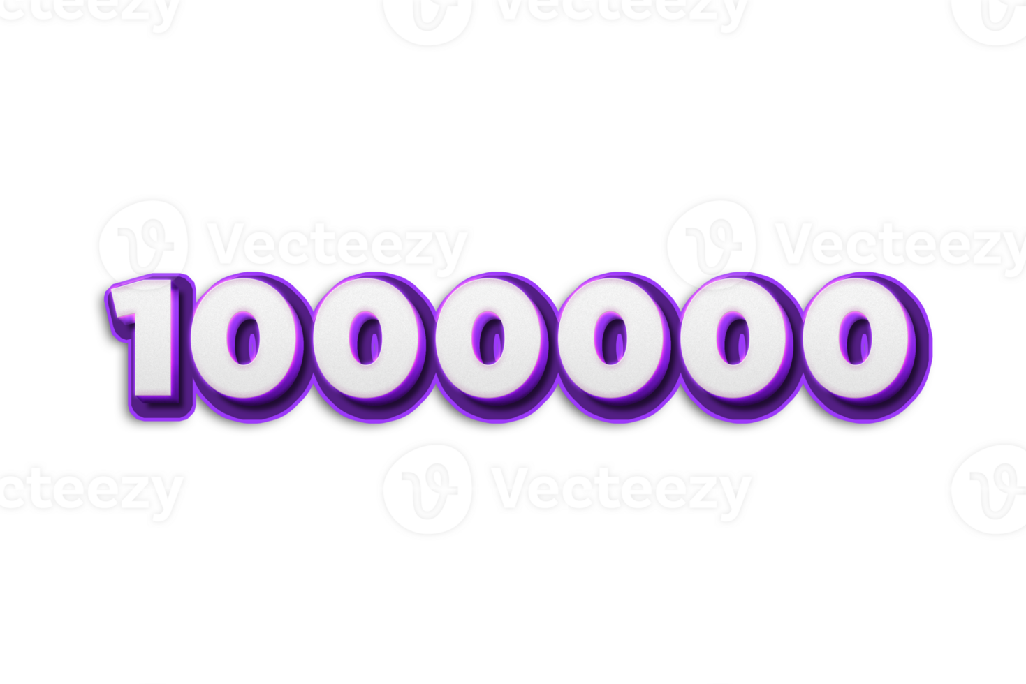 1000000 subscribers celebration greeting Number with purple 3d design png