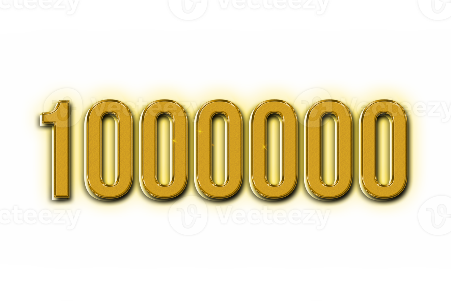 1000000 subscribers celebration greeting Number with golden design png
