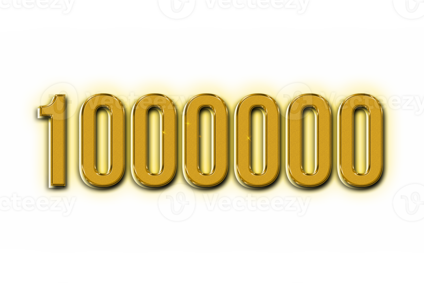 1000000 les abonnés fête salutation nombre avec d'or conception png