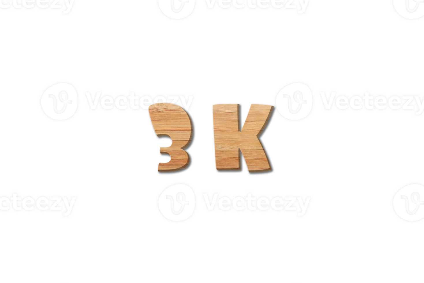 3 k subscribers celebration greeting Number with wood design png