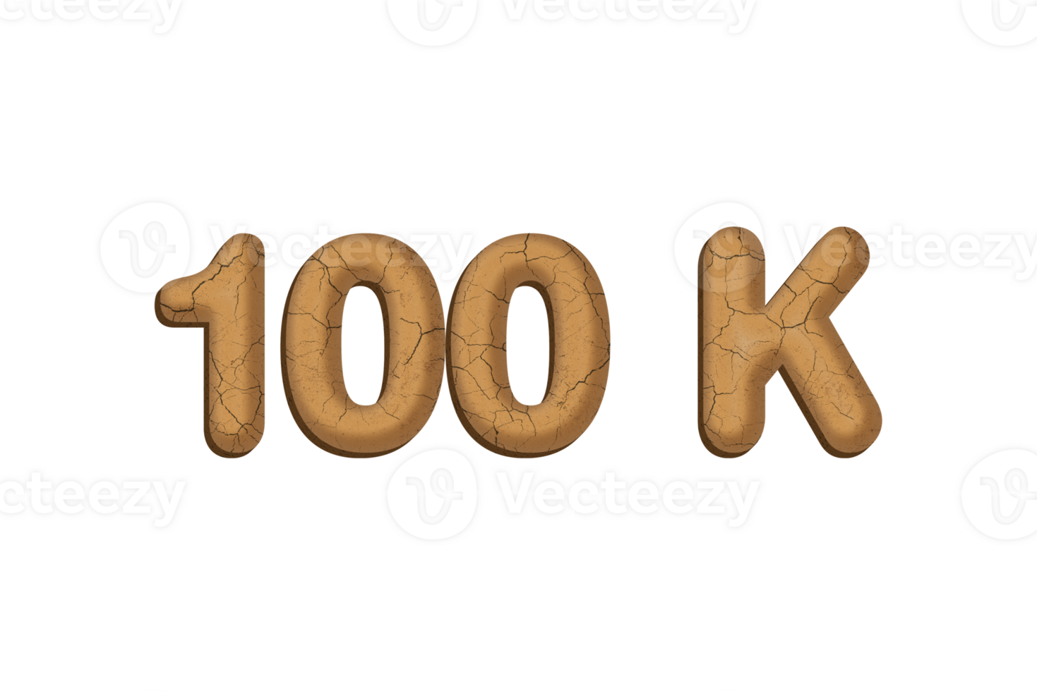 100 k subscribers celebration greeting Number with mud design png