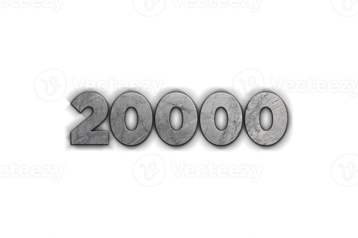 20000 subscribers celebration greeting Number with concrete design png